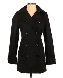 Michael Kors Black Double Breasted Trench Coat Womans XS Lightweight Jacket