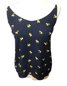 Banana Republic navy blue lemon novelty print dress camisole adjustable spaghett