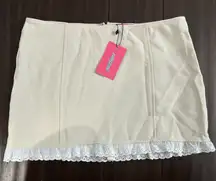 Edikted Cream Skirt with White Lace Medium NWT