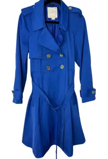 Kate Spade New York Cobalt Blue Double-Breasted Trench Coat Sz Small (estimated)