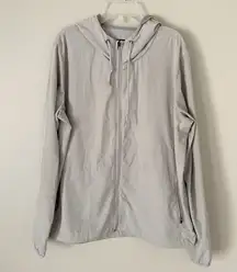 Vuori Size L Gray Outdoor Trainer Shell Women’s Jacket Full Zip Hoodie