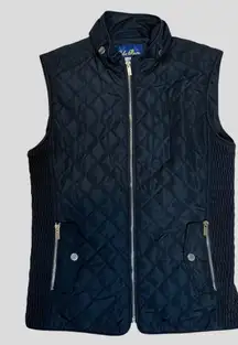 Blue Rain Lightweight Puffer Vest Black Zipper Front Pockets Size Small Layering