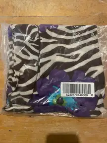 Joan Rivers Womens Wild Poppies Scarf Brown Purple Zebra Pattern A230779 NWT