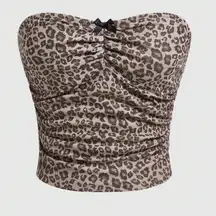 ROMWE Leopard Print Strapless Top. Size XS. NWT