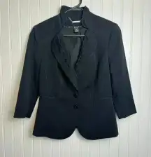 White House/Black Market  3/4 sleeve 2-button blazer ruffle detail size 2 H30