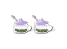 HZShinling Purple and Green Glass Mugs Set