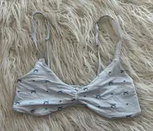 Skims Fits Everybody Picot Skimpy Scoop Bralette Cloud Bow Print Size Medium