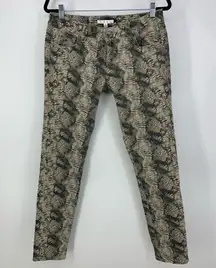 CAbi  Diamondback Snakeskin skinny jeans Size 4