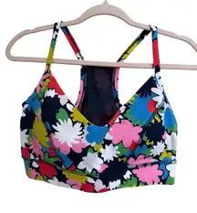 Boden Floral Print Sports Bra Racerback Yoga Gym Workout Activewear Women Size 8