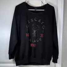 Torrid Black Sweatshirt Lucky Cat Palace Size 00 (Med/Large) GUC #5863