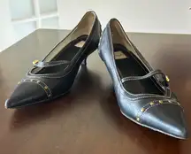 Coach Tabitha Kitten Heels Elegant Black Leather Women's Size 8 EUC