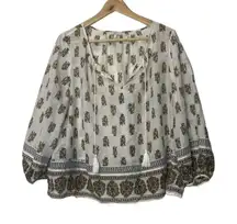 Joie Women's Floral Print Peasant Tunic Blouse Size M Multicolor