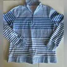 Vineyard vines women’s 1/4 zip blue and white stripe pull over