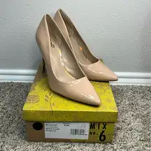 NEW mix no.6 patent nude heels size 8.5