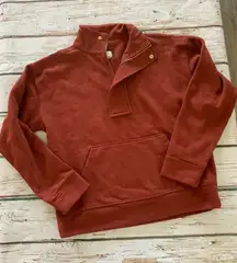 A New Day Sweatshirt Womens XS Quarter 1/4 Zip Top Jacket Rust Burgundy