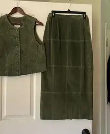 Women’s Vintage Suede Skirt and Vest