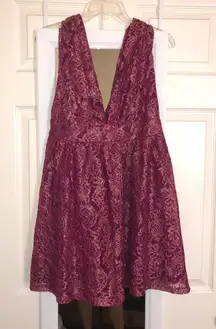 Red/Pink Lace Mini Dress