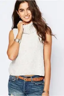 Free People Little White Lies Sweater‎ Vest Oatmeal Large