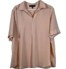 Womens Jasmine & Juliana Pink Blush Short Sleeve V-Neck Blouse Size XL EUC #1850