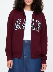 GAP Women's Burgundy Zip-Up Hoodie NWT