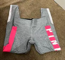 PINK Grey/Pink/Black Activewear Leggings