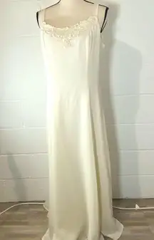 Aspeed Off White Cream Long Wedding Prom Formal Dress w Beaded Appliqué