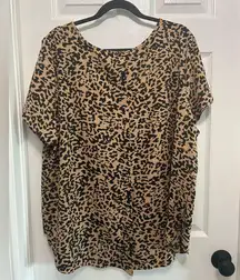 Ava & Viv Target Leopard Print Blouse in Size 2X