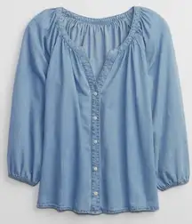 Gap Denim split neck top size small