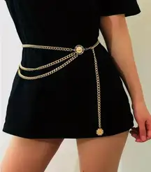 Golden Plated Tassel Belt Chain Elegant Alloy‎ Accessory Versatile Style