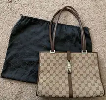 G1068 Gucci brown monogram Jackie bag