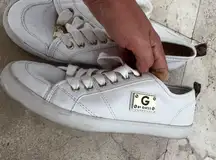 G by Guess Men's White Sneakers with Gold Details
