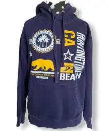 Huntington Beach California CA Navy Blue Pullover Hoodie Bear