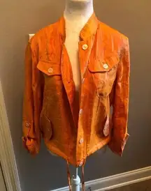 Vibrant Orange Jacket Y2K Linear Size Medium