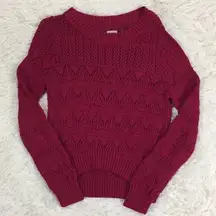 Cremieux maroon pink chunky sweater size Medium