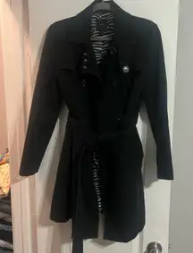 Express Elegant Women's Black Trench Coat