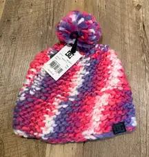 NWT DC Nakiska 13 Women's Beanie in a pink, purple, and white colorway