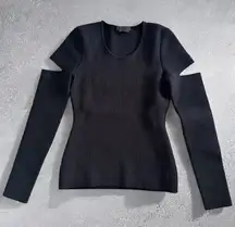 ALEXANDER WANG Black Cold Shoulder Sweater Top Size XS