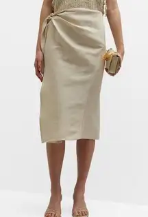 Rails Cressida Side-Tie Linen Blend Midi Skirt Sz XS