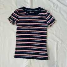 Blue pink white stripped shirt Teen/Women’s M