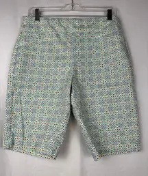 Croft & Barrow Women's Patterned Shorts - Blue and Cream