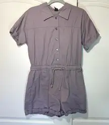 Wild Fable Utility Romper Purple‎ Bohemian Drawstring Waist Mauve Womens Medium