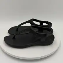 Aetrex Parker Sparkle EVA Arch-Support Thong Sandal Black Waterproof US 8 EU 38