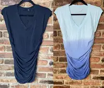 Calia by Carrie Underwood Lot of 2 Black Blue Ombre Ruched Mini Dress Size Small