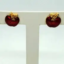 Avon Red & Gold Apple Earrings