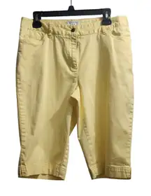 Covington Womens Size 12 Yellow Stretch‎ Capri Pants Cropped Casual