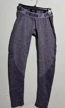Gymshark Legging Women's Medium Heather Purple Nylon Stretch‎ Logo Elastic Waist