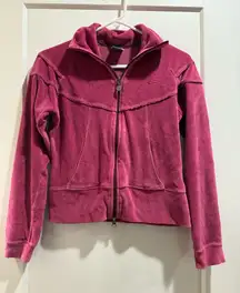 VTG Y2K Women’s Nike Velour Track Pink Zip-Up Jacket Size Small