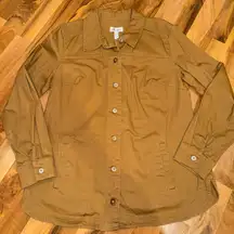 D & co. Women’s utility light jacket dark khaki size small button down‎