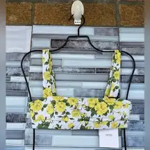Onia Liberty Yellow Rose Print Zoe Bikini Top Size XS