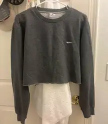Nike Cropped Sweatshirt Crewneck Grey